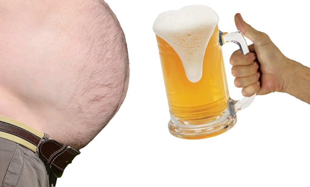 obesity caused by drinking beer