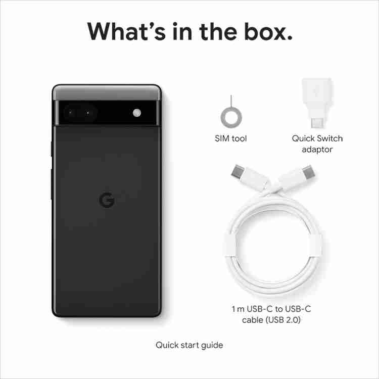 Google Pixel 6a Box: SIM Tool, Quick Switch Adopter, 1m USB