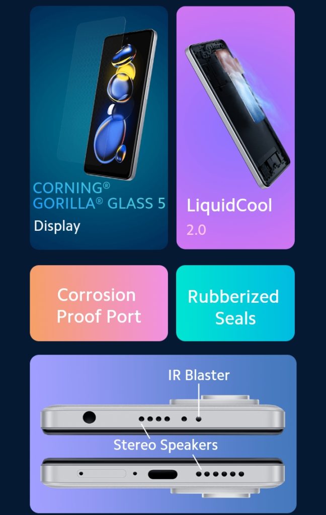 Redmi K50i 5G: Guerrilla Glass 5, Liquid Cooling 2.0