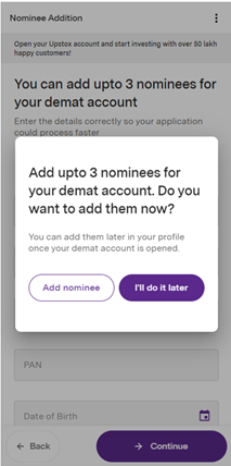 Upstox Demat Account Nominees