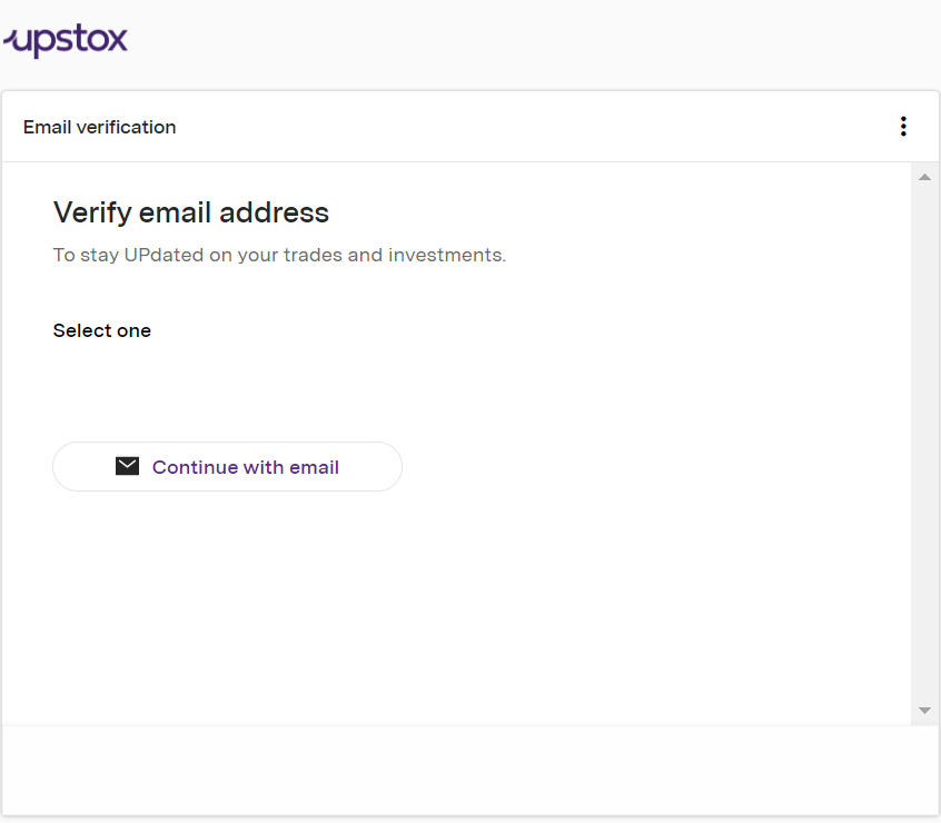 Upstox Account Opening Verify Your Email